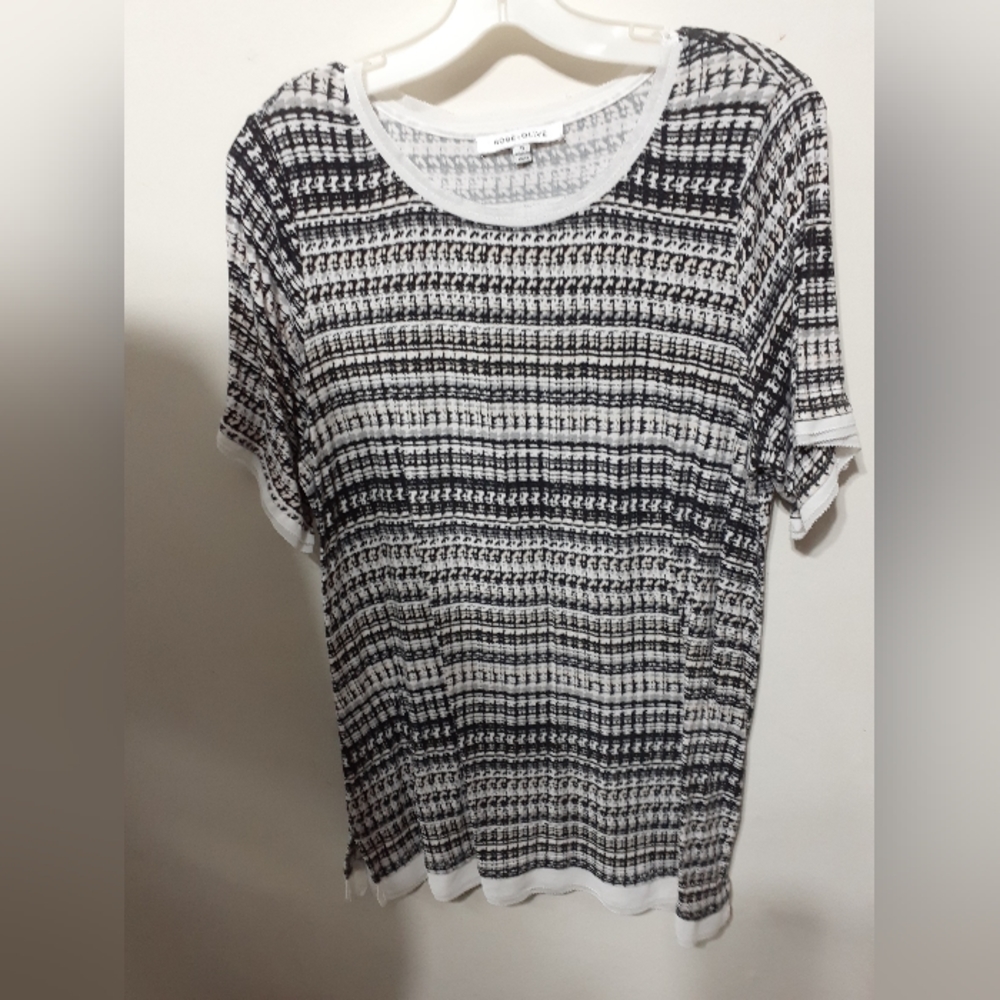 🎀Final Markdown🎀 Rose & Olive short sleeved striped blouse size 1x